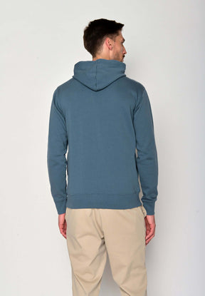 Blau:  Kuschliger Hoodie aus Bio-Baumwolle für Herren [18509]