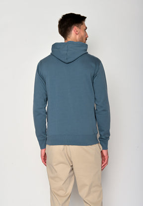 Vintage Blue: Kuschliger Hoodie aus Bio-Baumwolle für Herren [18509]