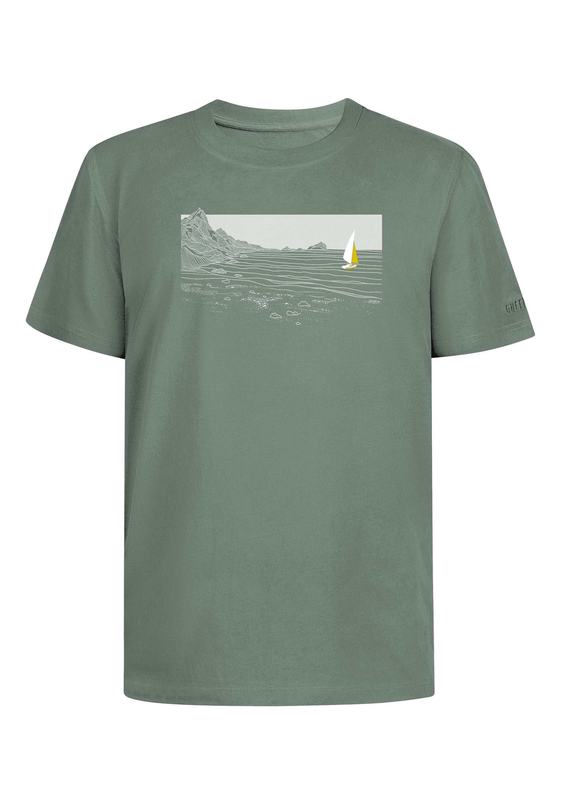 Pale Green: Lässiges Oversize-T-Shirt aus Bio-Baumwolle für Herren [18510]