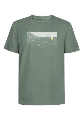 Pale Green: Lässiges Oversize-T-Shirt aus Bio-Baumwolle für Herren [18510]