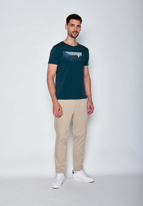 Blau:  Sportliches T-Shirt aus Bio-Baumwolle für Herren [18520]