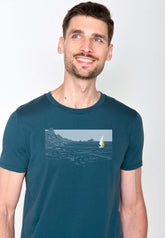 Blau:  Sportliches T-Shirt aus Bio-Baumwolle für Herren [18523]