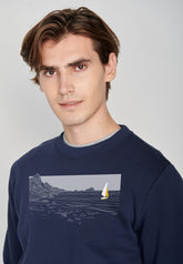 Blau:  Gemütliches Sweatshirt aus Bio-Baumwolle für Herren [18524]