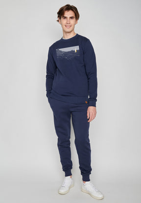 Blau:  Gemütliches Sweatshirt aus Bio-Baumwolle für Herren [18527]