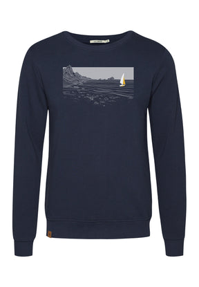Blau:  Gemütliches Sweatshirt aus Bio-Baumwolle für Herren [18529]