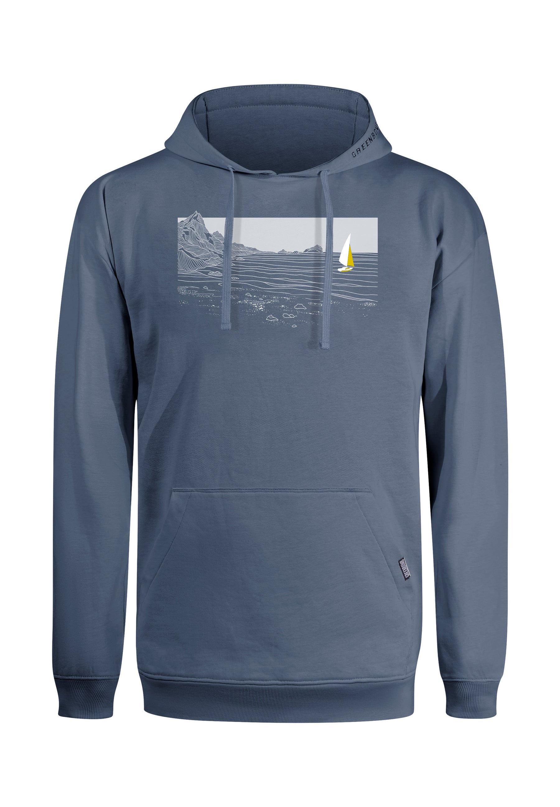 Vintage Blue: Gemütlicher Hoodie aus Bio-Baumwolle für Herren [18530]