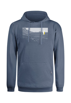 Vintage Blue: Gemütlicher Hoodie aus Bio-Baumwolle für Herren [18530]