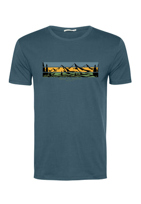 Blau:  Sportliches T-Shirt aus Bio-Baumwolle für Herren [18543]