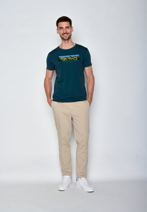 Blau:  Sportliches T-Shirt aus Bio-Baumwolle für Herren [18544]