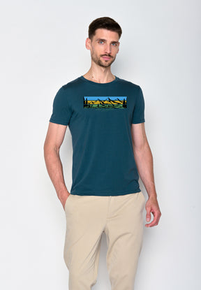 Blau:  Sportliches T-Shirt aus Bio-Baumwolle für Herren [18545]