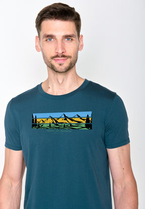 Blau:  Sportliches T-Shirt aus Bio-Baumwolle für Herren [18547]