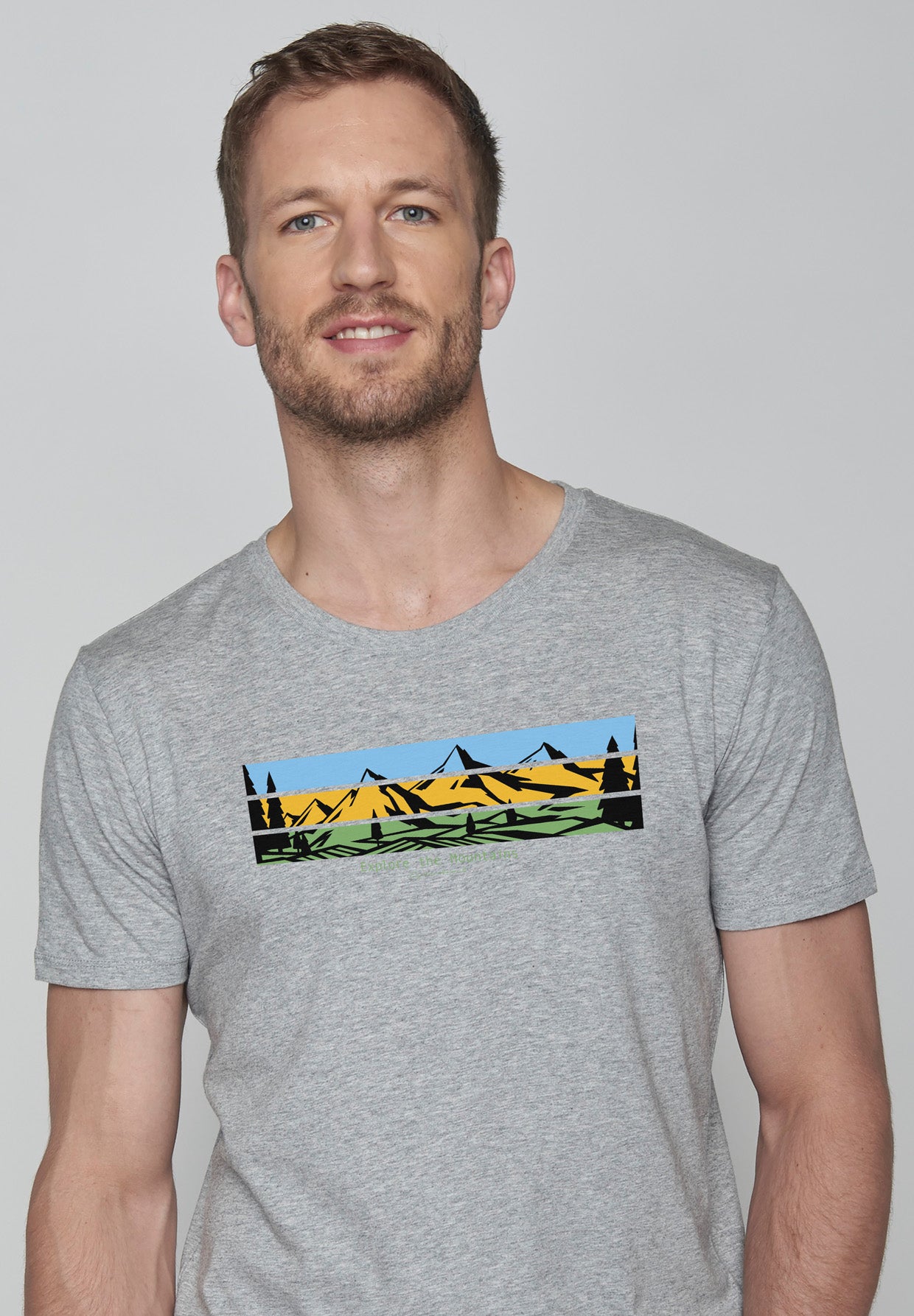 Heather Grey: Sportliches T-Shirt aus Bio-Baumwolle für Herren [18548]