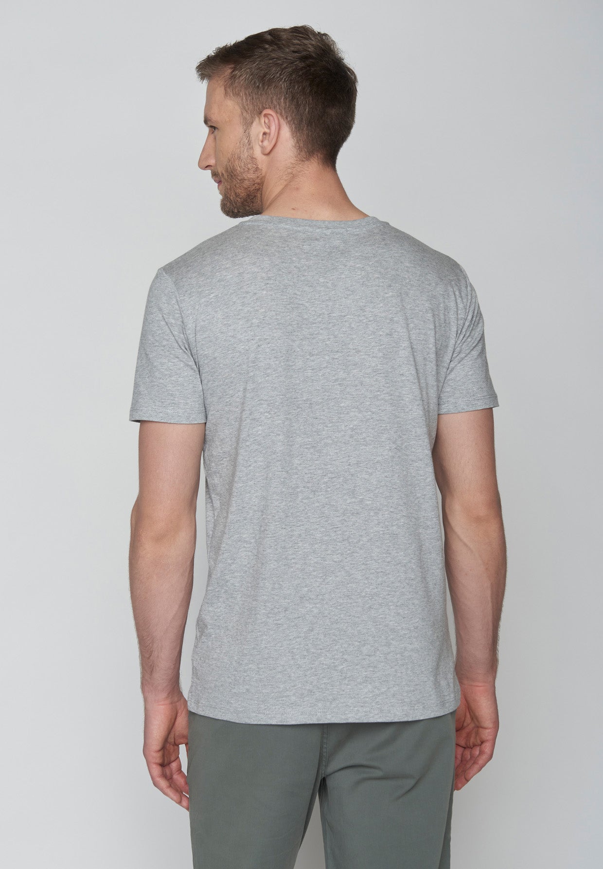 Heather Grey: Sportliches T-Shirt aus Bio-Baumwolle für Herren [18550]