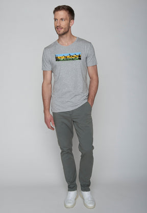 Heather Grey: Sportliches T-Shirt aus Bio-Baumwolle für Herren [18551]