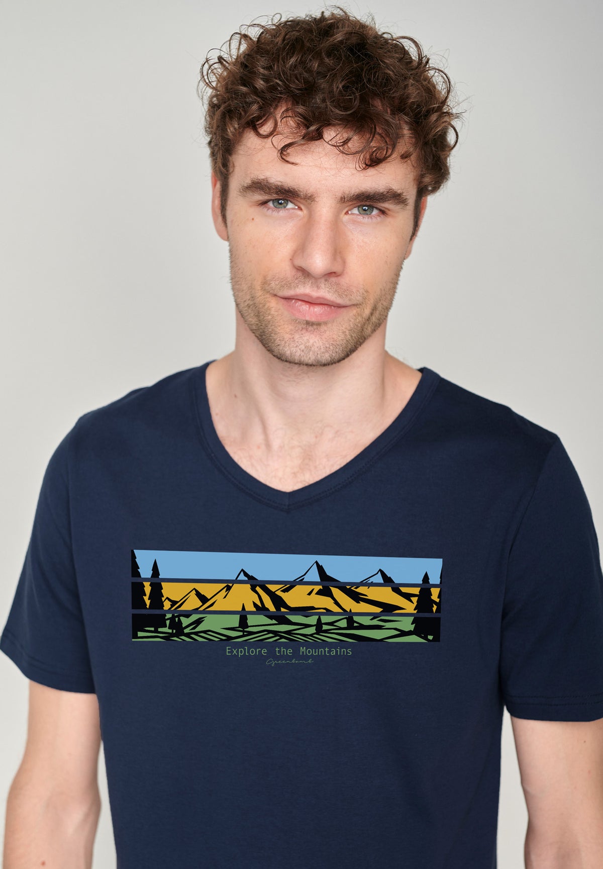 Blau:  Lässiges T-Shirt aus Bio-Baumwolle für Herren [18552]
