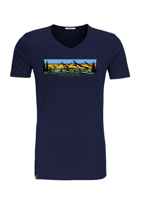 Blau:  Lässiges T-Shirt aus Bio-Baumwolle für Herren [18556]