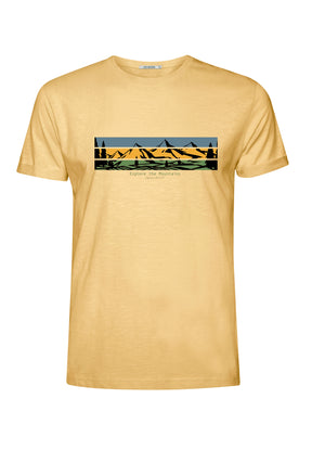 Pastel Yellow: Lässiges T-Shirt aus Bio-Baumwoll Mix für Herren [18557]