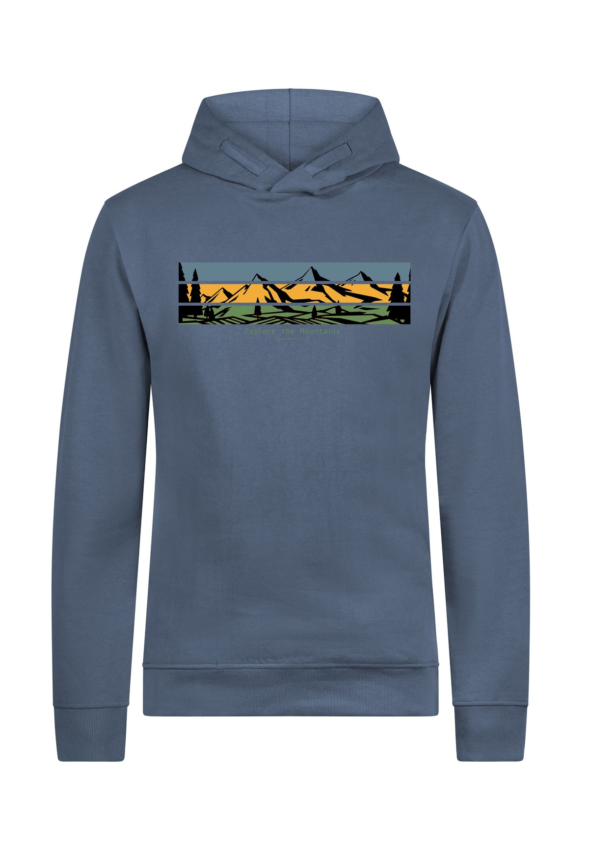 Vintage Blue: Kuschliger Hoodie aus Bio-Baumwolle für Herren [18562]