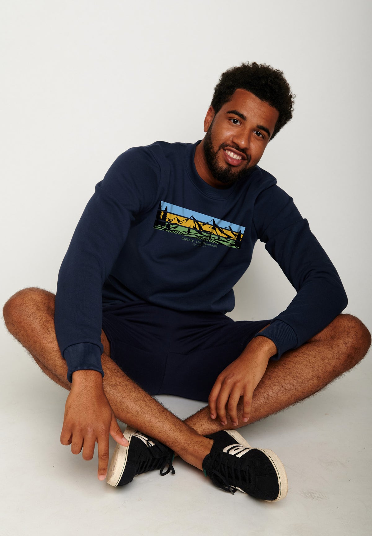 Navy: Gemütliches Sweatshirt aus Bio-Baumwolle für Herren [18569]