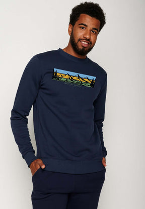 Blau:  Gemütliches Sweatshirt aus Bio-Baumwolle für Herren [18570]