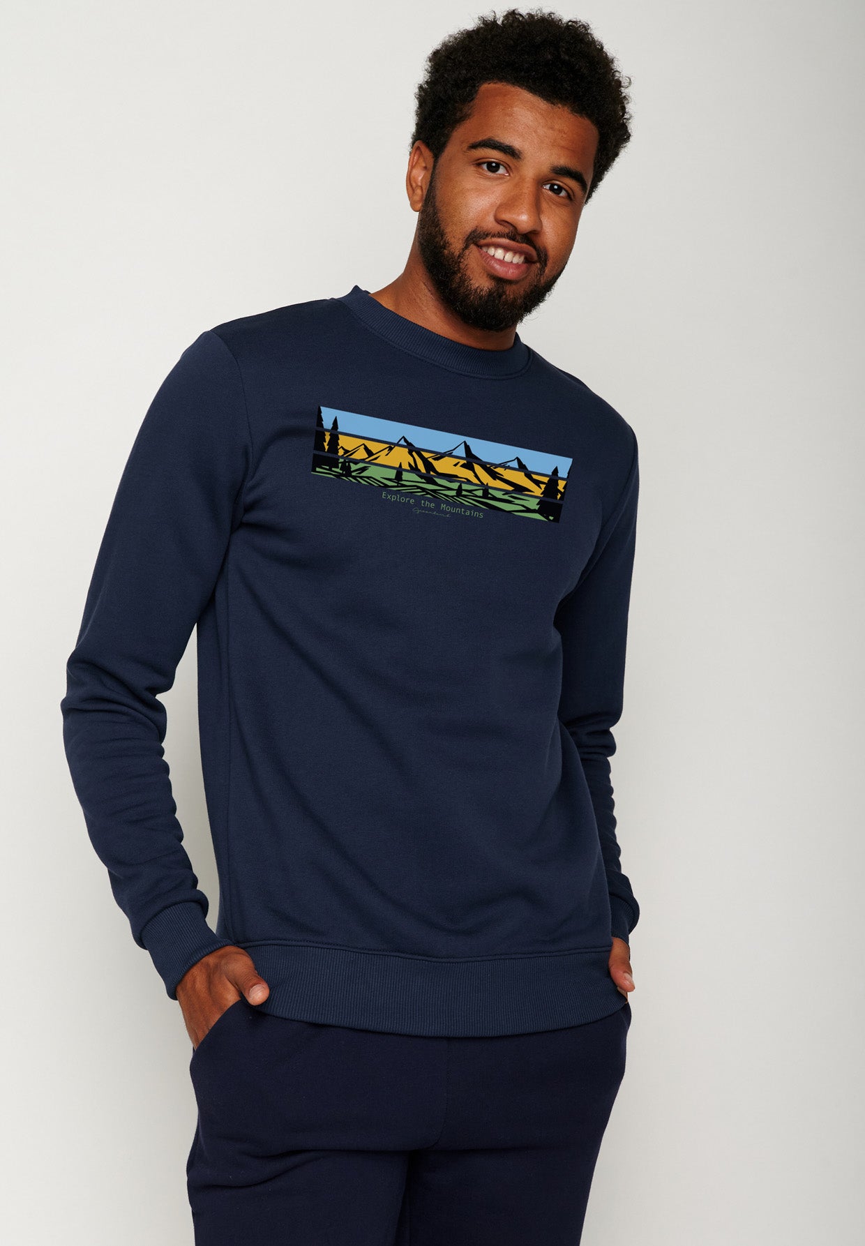 Navy: Gemütliches Sweatshirt aus Bio-Baumwolle für Herren [18570]