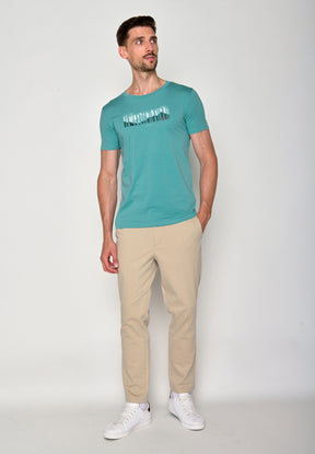 Türkis: Sportliches T-Shirt aus Bio-Baumwolle für Herren [18575]