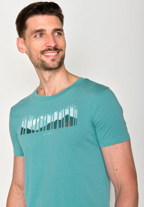 Türkis: Sportliches T-Shirt aus Bio-Baumwolle für Herren [18578]