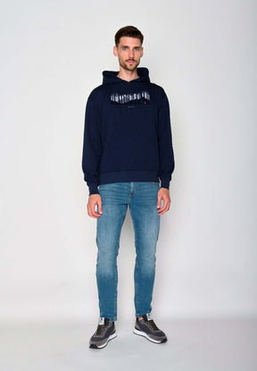 Blau:  Gemütlicher Hoodie aus Bio-Baumwolle für Herren [18585]