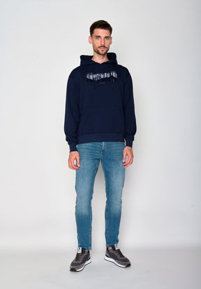 Navy: Gemütlicher Hoodie aus Bio-Baumwolle für Herren [18585]