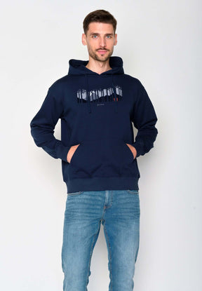 Blau:  Gemütlicher Hoodie aus Bio-Baumwolle für Herren [18586]
