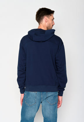 Navy: Gemütlicher Hoodie aus Bio-Baumwolle für Herren [18587]