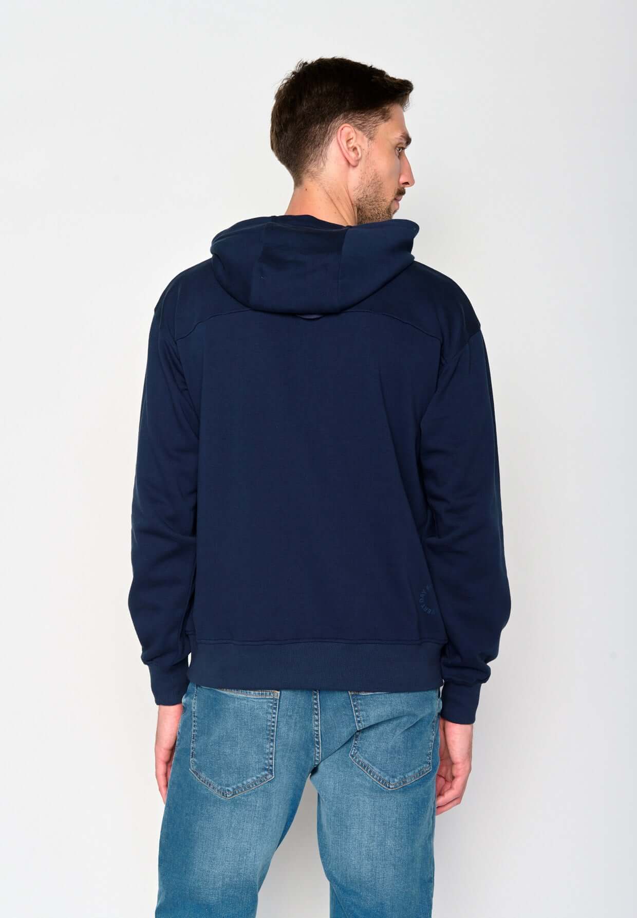 Blau:  Gemütlicher Hoodie aus Bio-Baumwolle für Herren [18587]