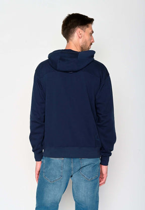 Blau:  Gemütlicher Hoodie aus Bio-Baumwolle für Herren [18587]