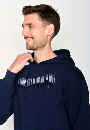 Blau:  Gemütlicher Hoodie aus Bio-Baumwolle für Herren [18589]