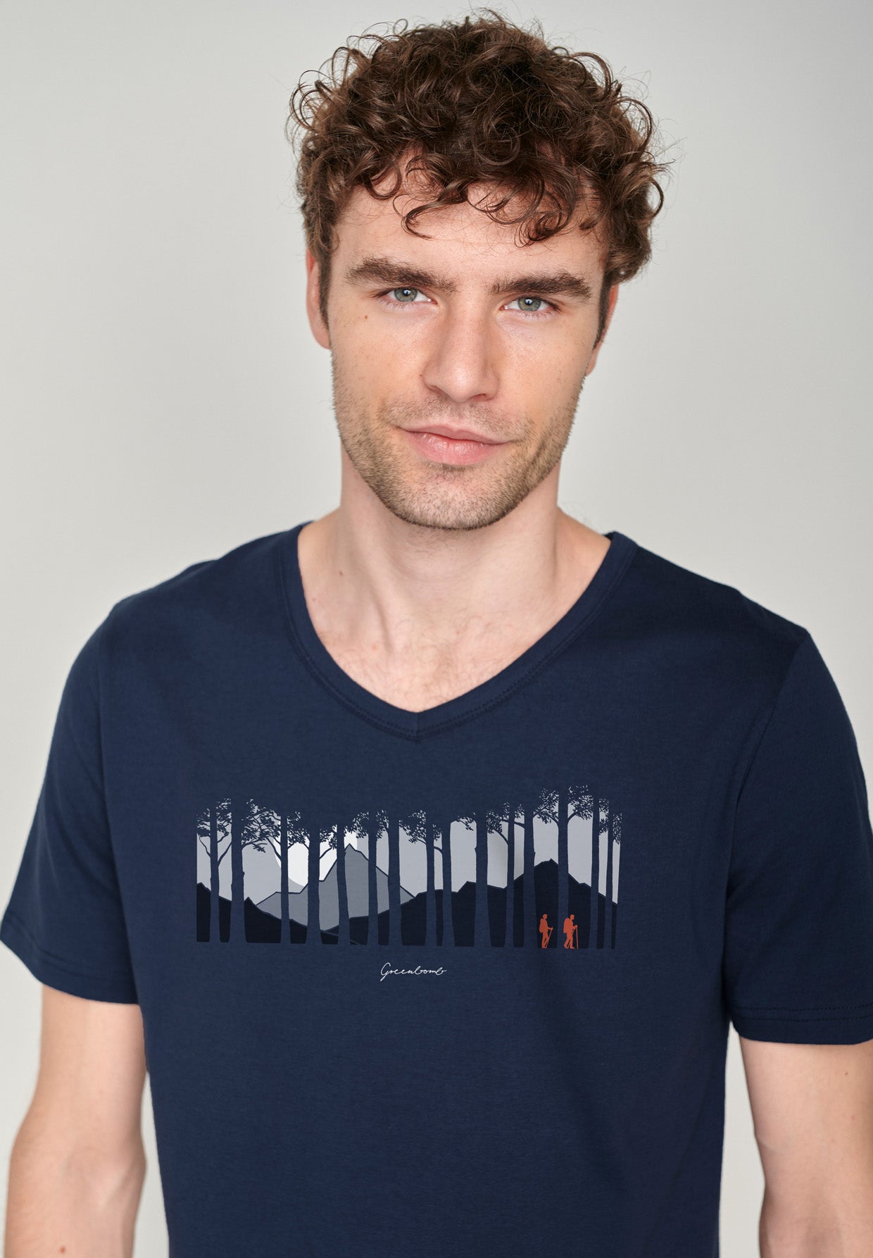 Navy: Lässiges T-Shirt aus Bio-Baumwolle für Herren [18590]