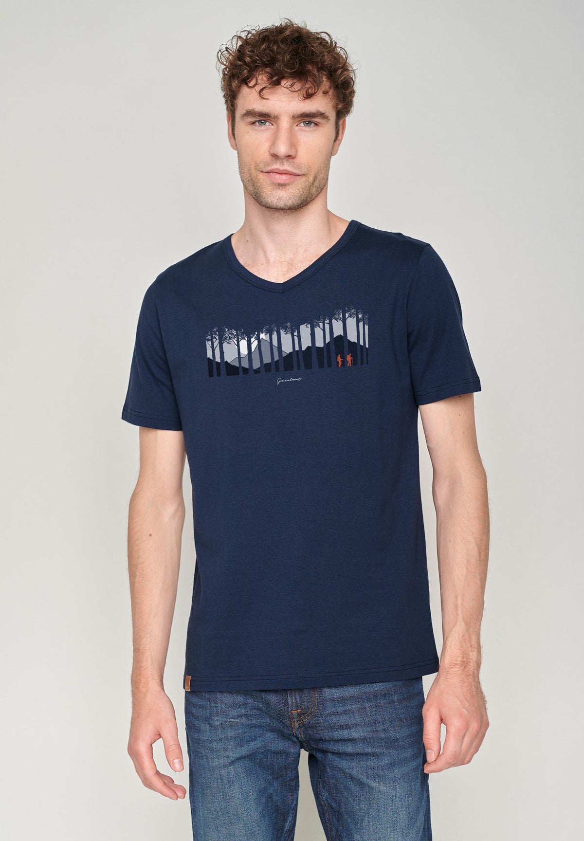 Blau:  Lässiges T-Shirt aus Bio-Baumwolle für Herren [18591]
