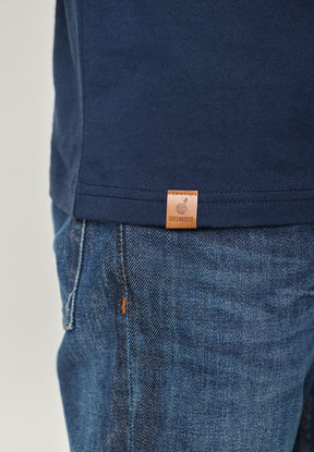 Navy: Lässiges T-Shirt aus Bio-Baumwolle für Herren [18593]