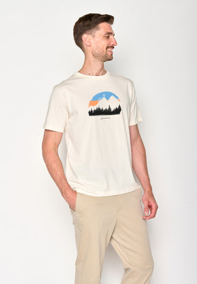 Creme White: Lässiges T-Shirt aus Bio-Baumwolle für Herren [18602]