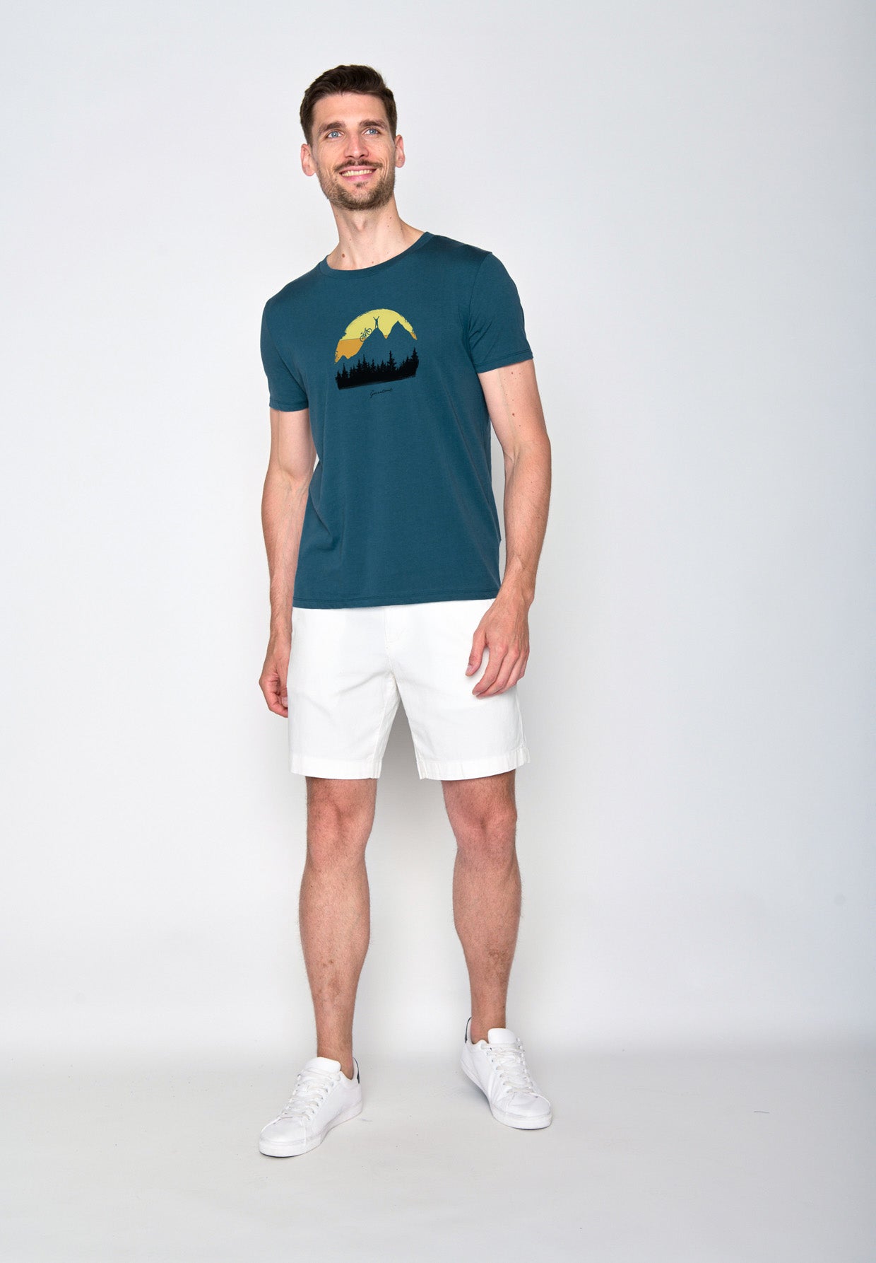 Blau:  Sportliches T-Shirt aus Bio-Baumwolle für Herren [18607]