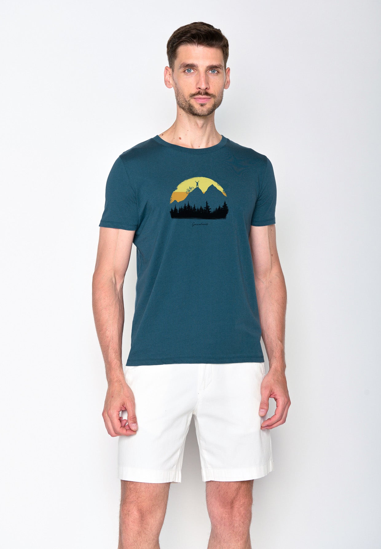 Blau:  Sportliches T-Shirt aus Bio-Baumwolle für Herren [18608]