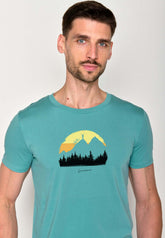 Türkis: Sportliches T-Shirt aus Bio-Baumwolle für Herren [18615]