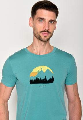 Türkis: Sportliches T-Shirt aus Bio-Baumwolle für Herren [18615]