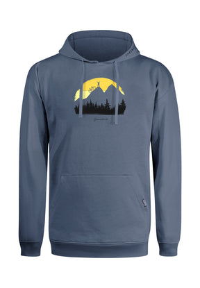 Vintage Blue: Gemütlicher Hoodie aus Bio-Baumwolle für Herren [18617]