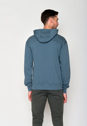 Vintage Blue: Gemütlicher Hoodie aus Bio-Baumwolle für Herren [18620]