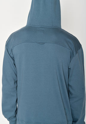 Vintage Blue: Gemütlicher Hoodie aus Bio-Baumwolle für Herren [18621]