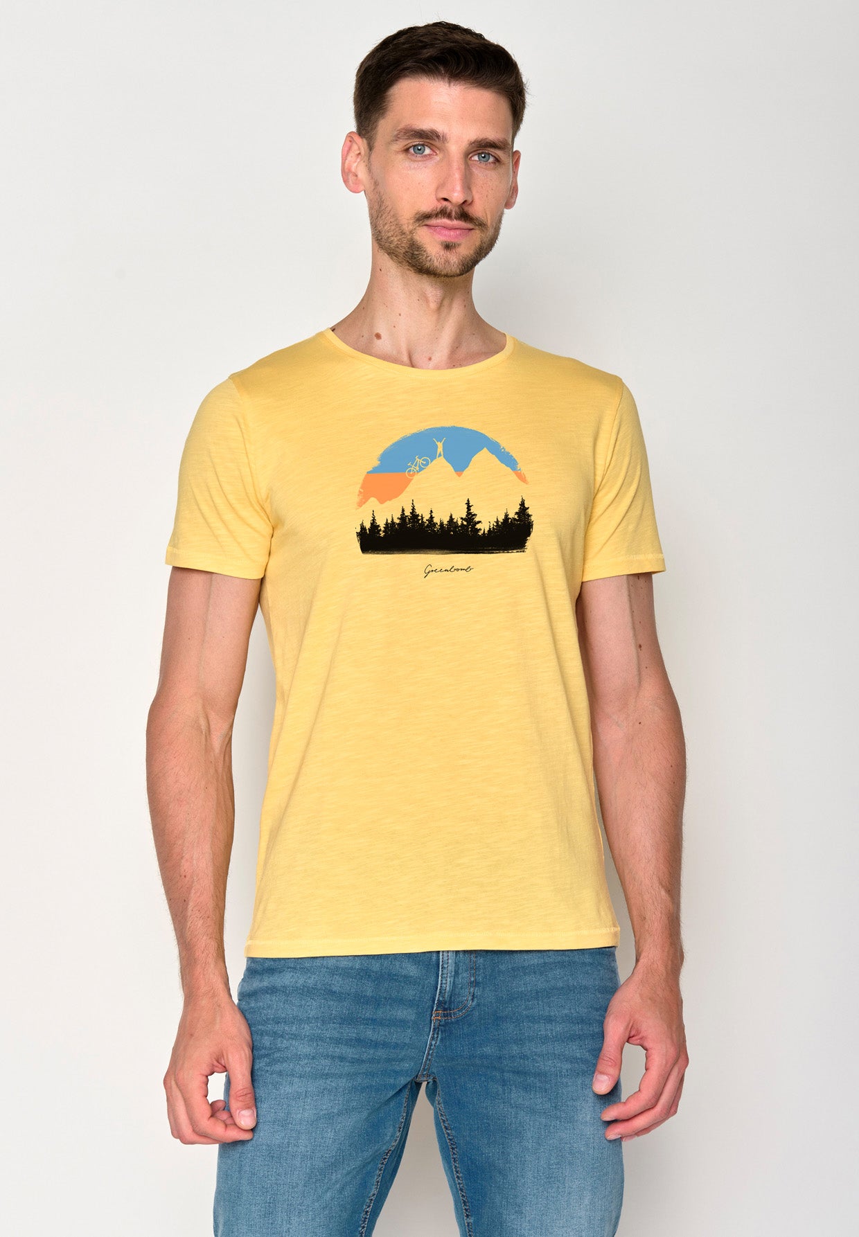 Pastel Yellow: Sportliches T-Shirt aus Bio-Baumwolle für Herren [18626]