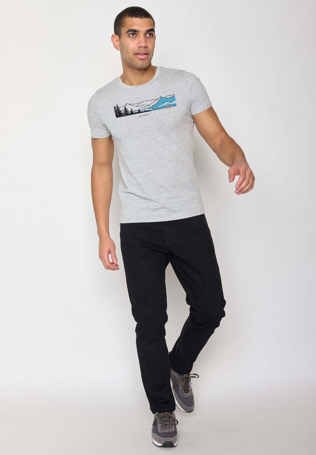Grau:  Sportliches T-Shirt aus Bio-Baumwolle für Herren [18634]