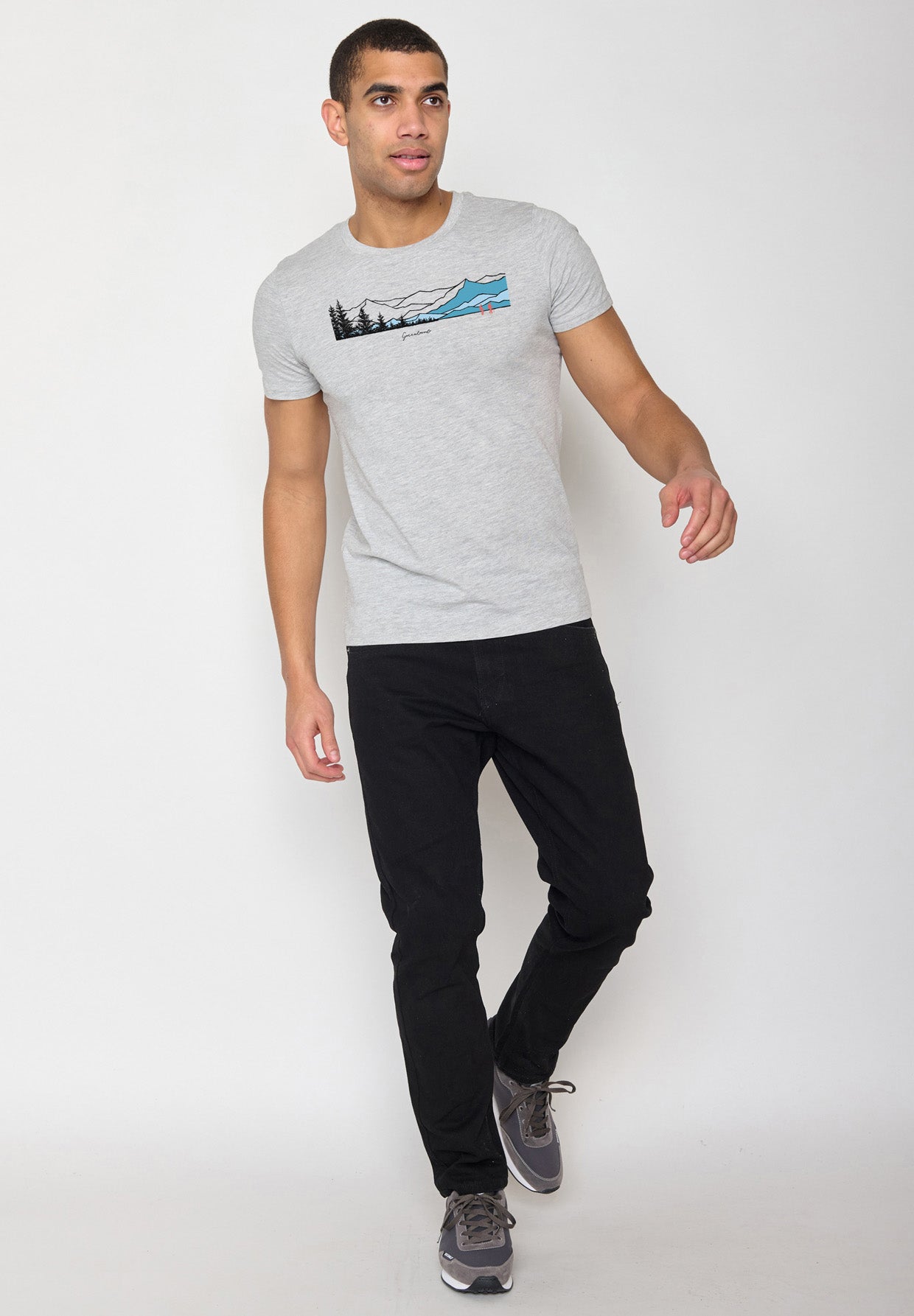 Heather Grey: Sportliches T-Shirt aus Bio-Baumwolle für Herren [18634]