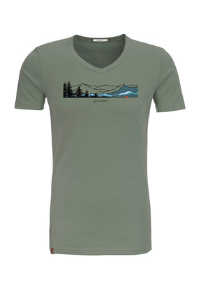 Grün:  Lässiges T-Shirt aus Bio-Baumwolle für Herren [18641]