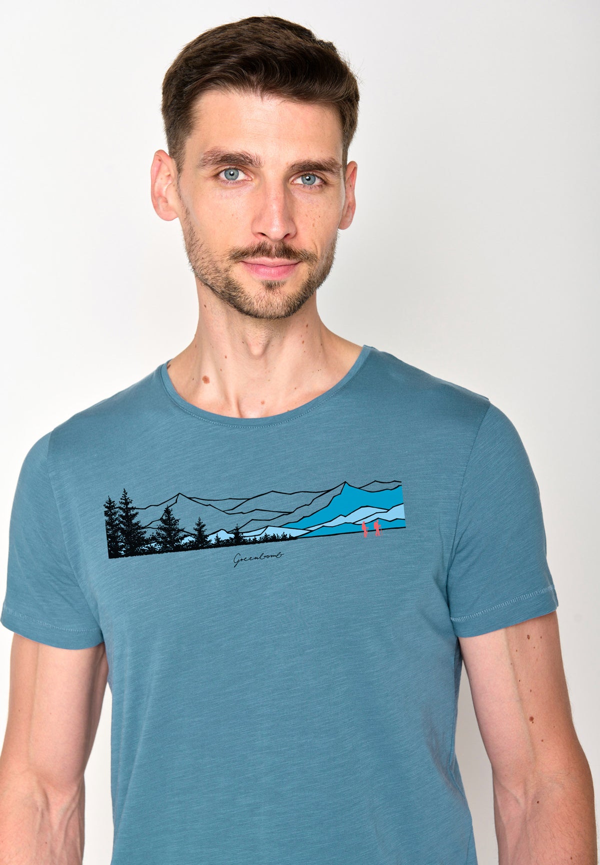 Sloppy Blue: Sportliches T-Shirt aus Bio-Baumwolle für Herren [18651]